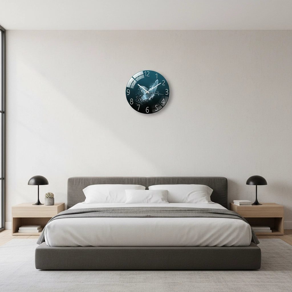 Horloge murale verre hd brillante