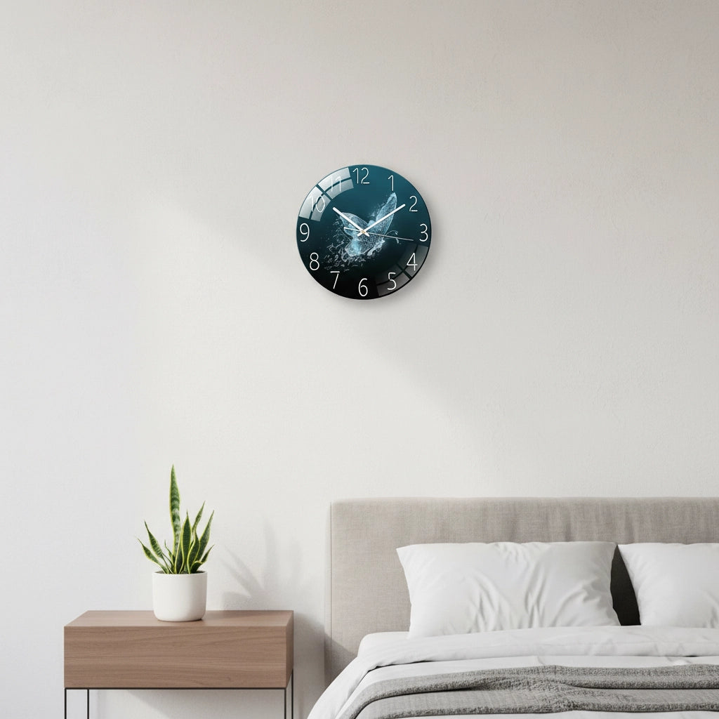 Horloge murale verre hd brillante