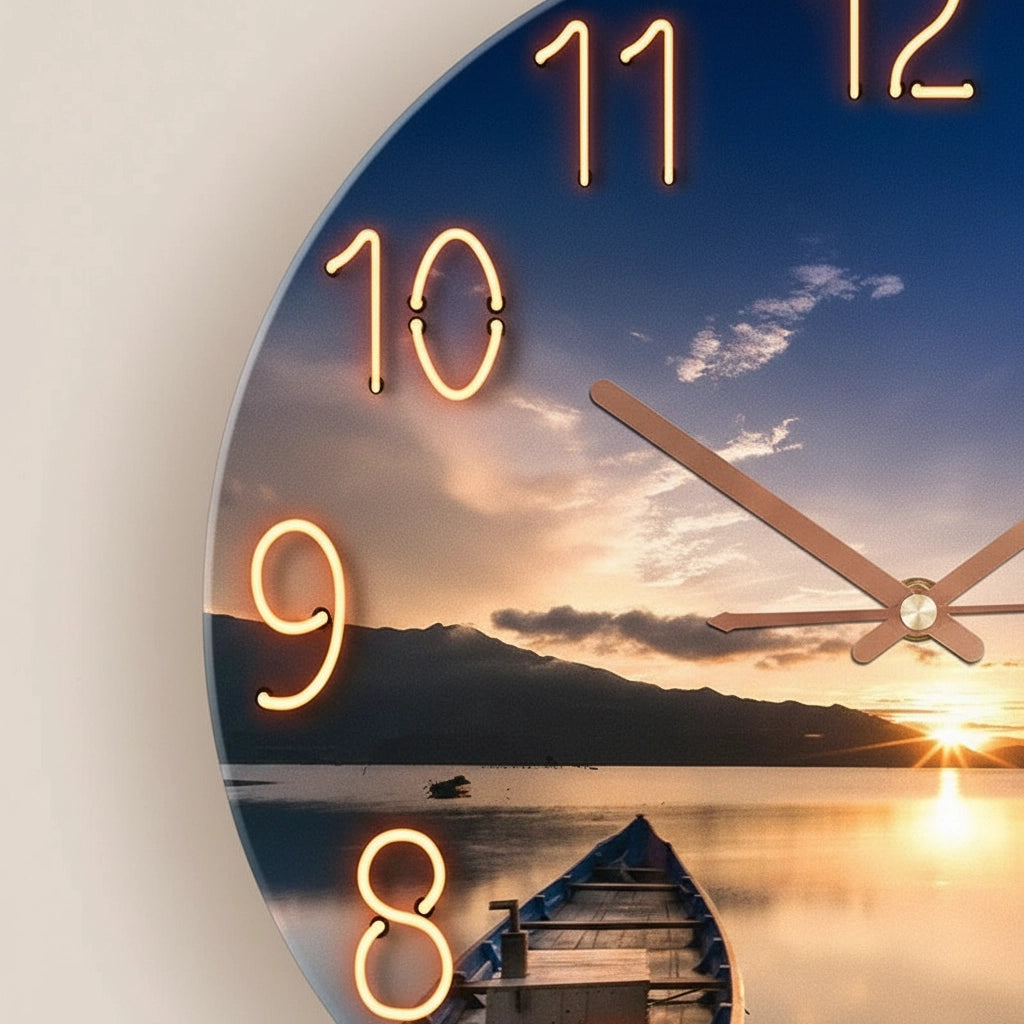 Horloge murale verre lacustre hd