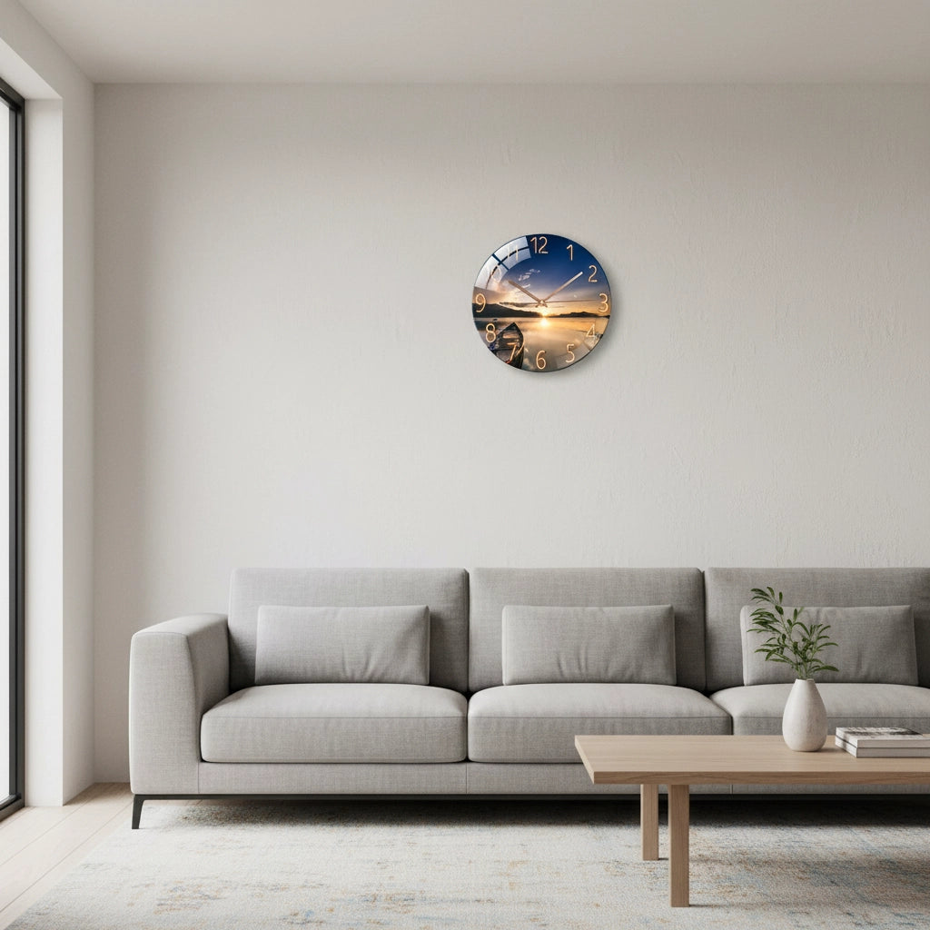 Horloge murale verre lacustre hd