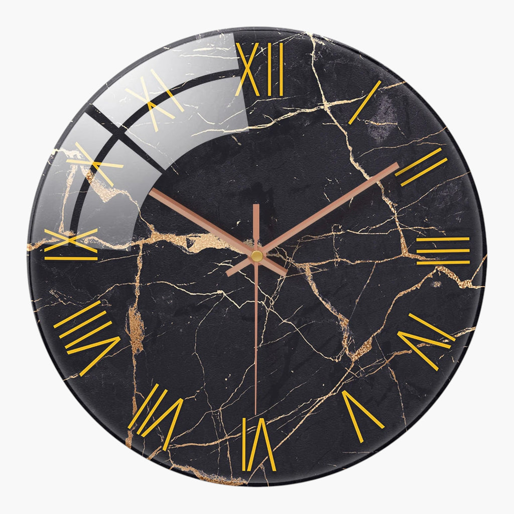 Horloge murale verre marbré romains 40 cm