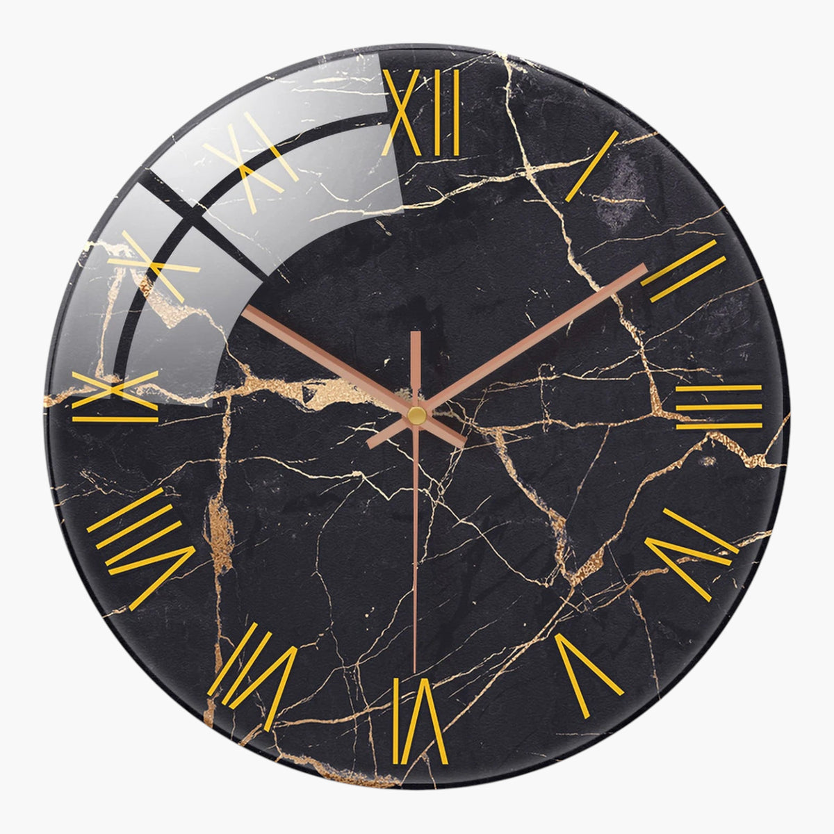 Horloge murale verre marbré romains 40 cm