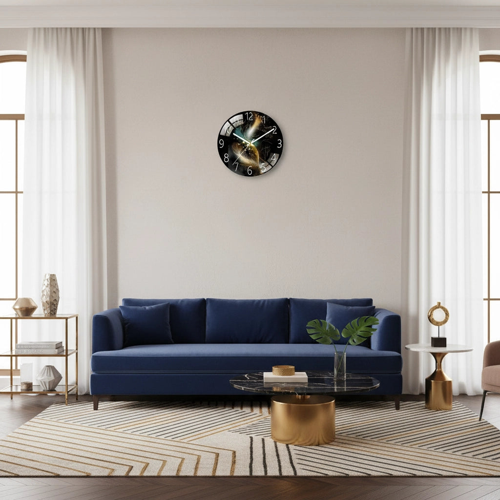 Horloge murale verre motif cosmique Image