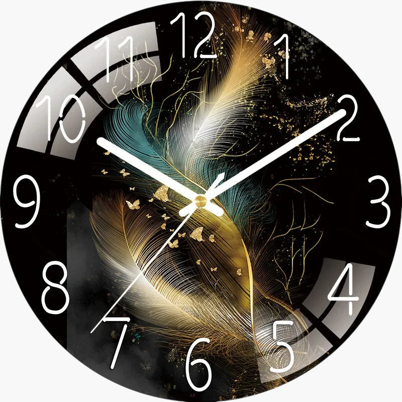 Horloge murale verre motif cosmique 30 cm