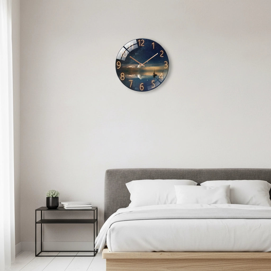 Horloge murale verre paysage sidéral Image