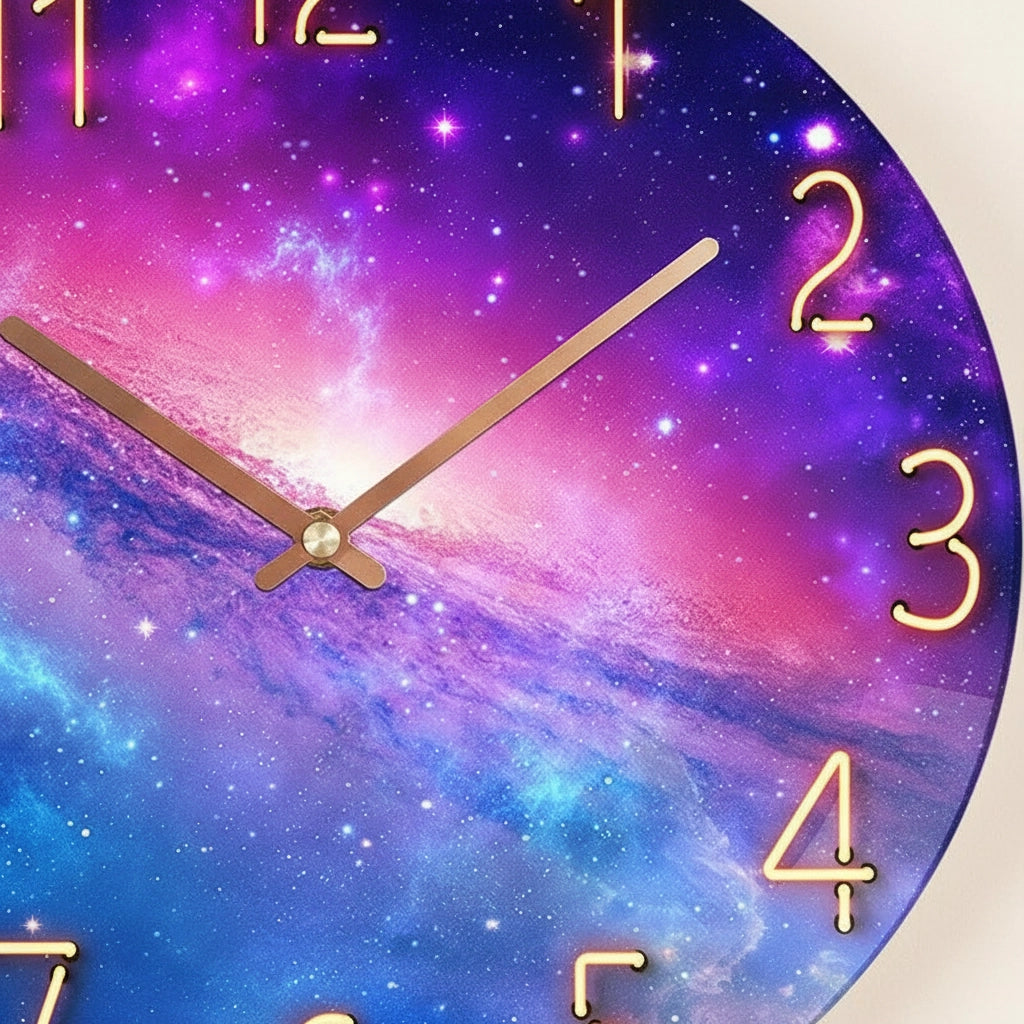 Horloge murale verre rimless cosmos