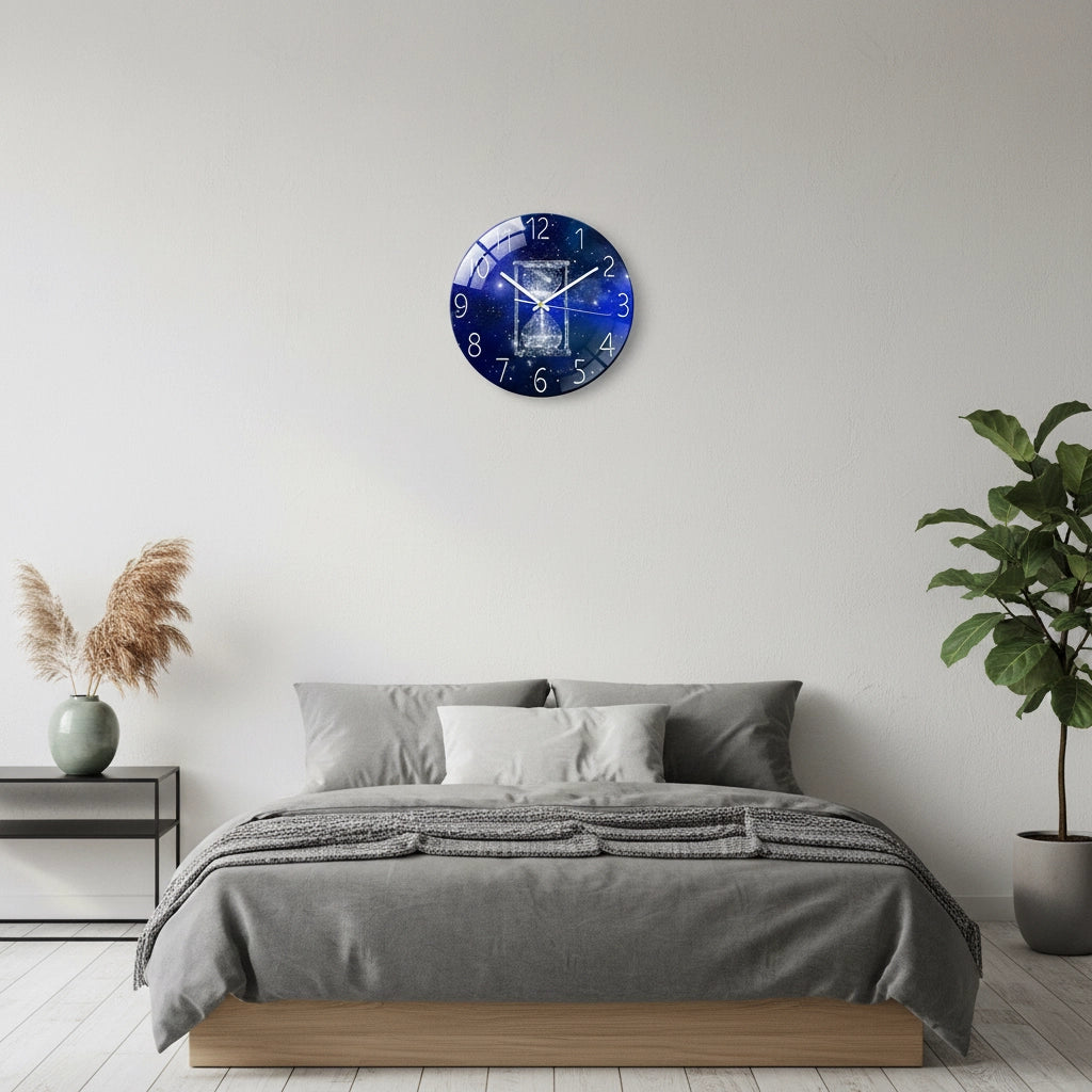 Horloge murale verre sablier galactique Image