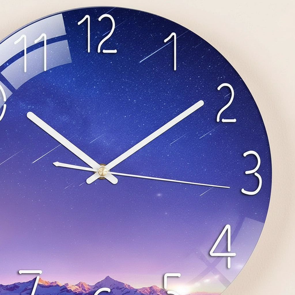 Horloge murale verre sans-bord