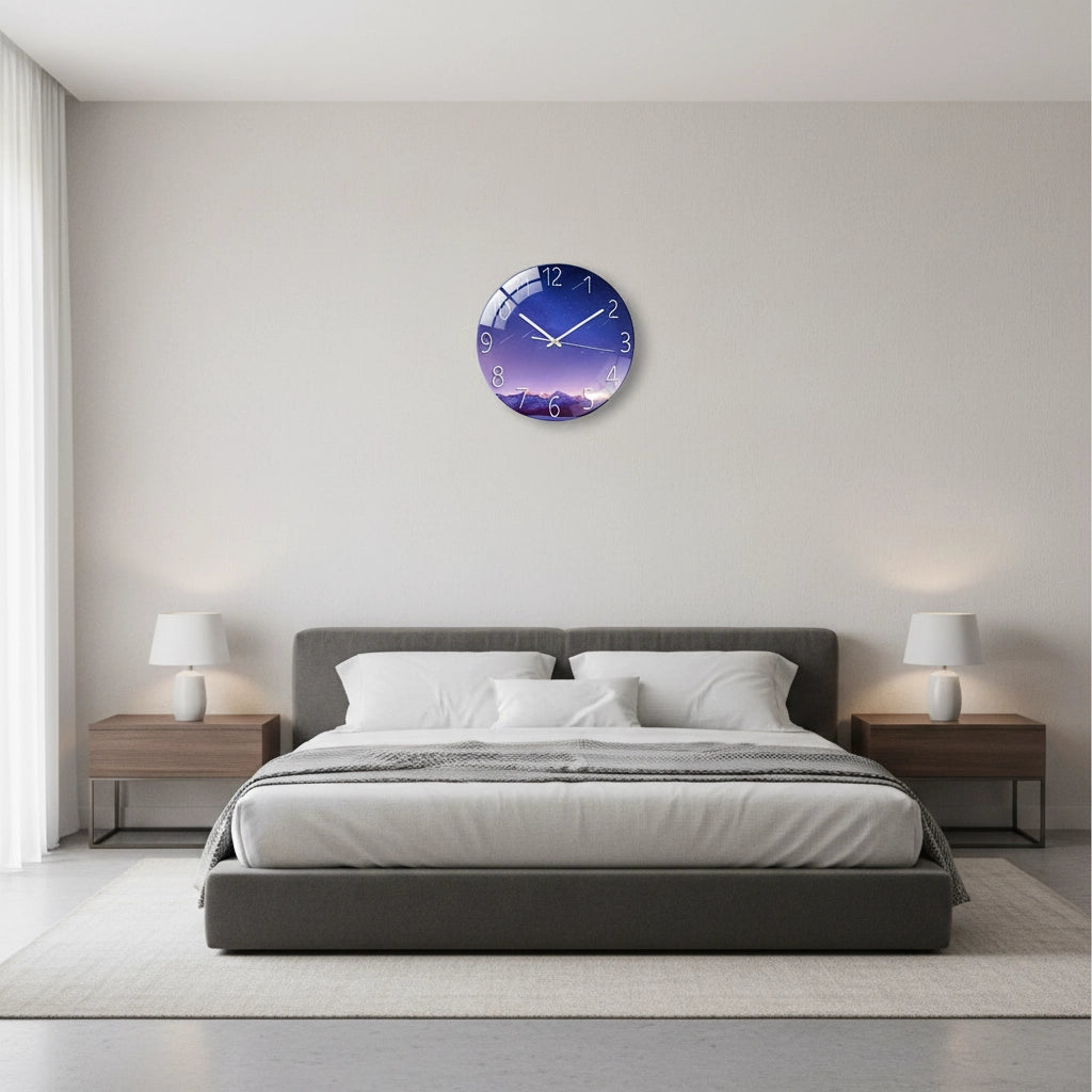 Horloge murale verre sans-bord