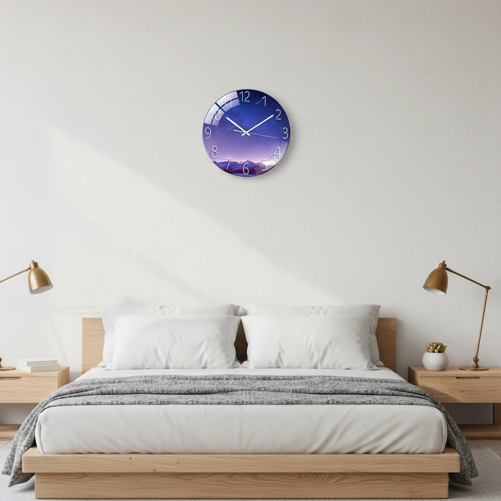 Horloge murale verre sans-bord
