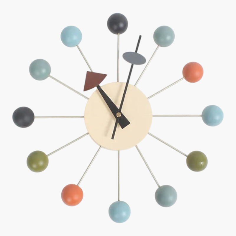 Horloge murale vintage année 50 Multicolore 30 cm