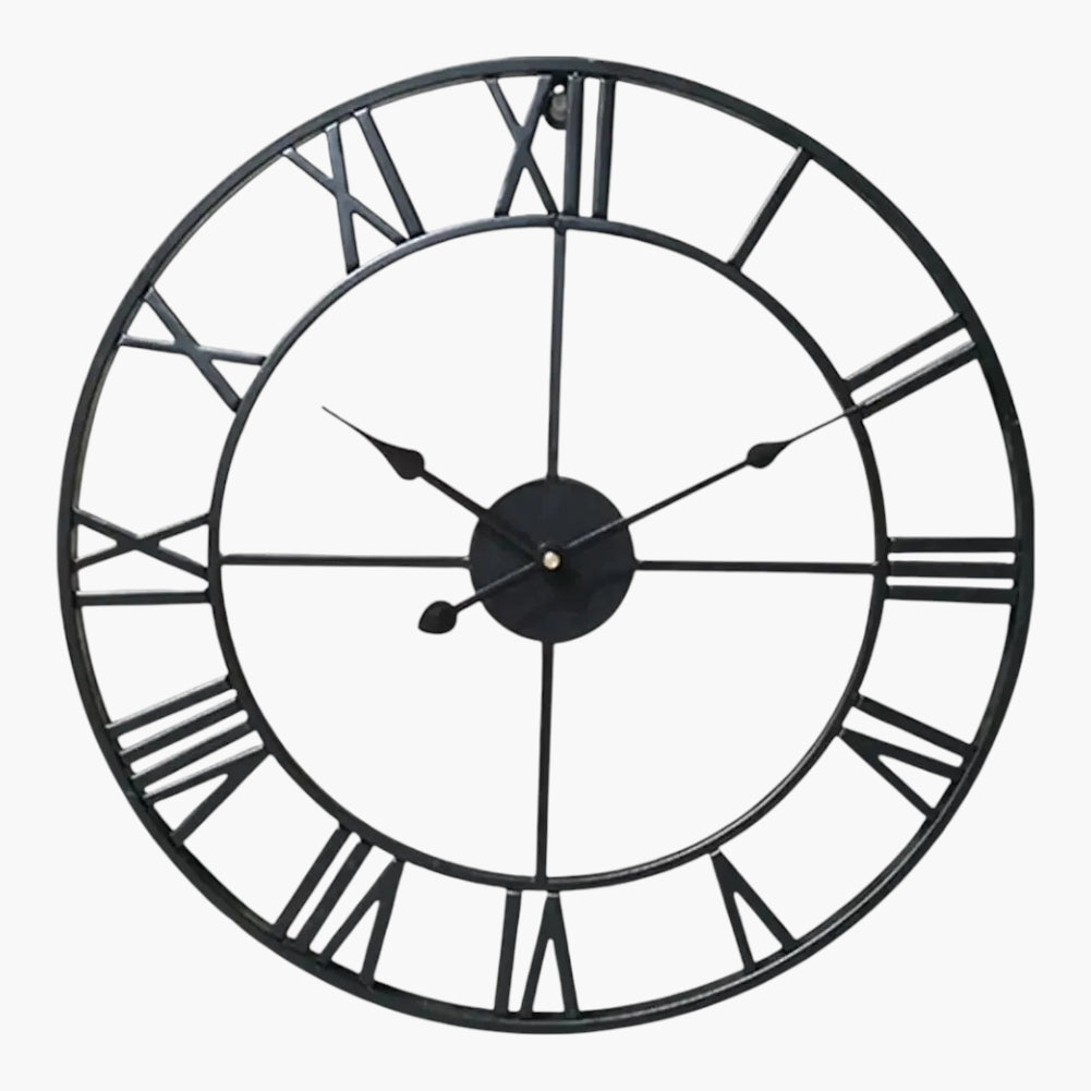 Horloge murale vintage métal Noir 40 cm