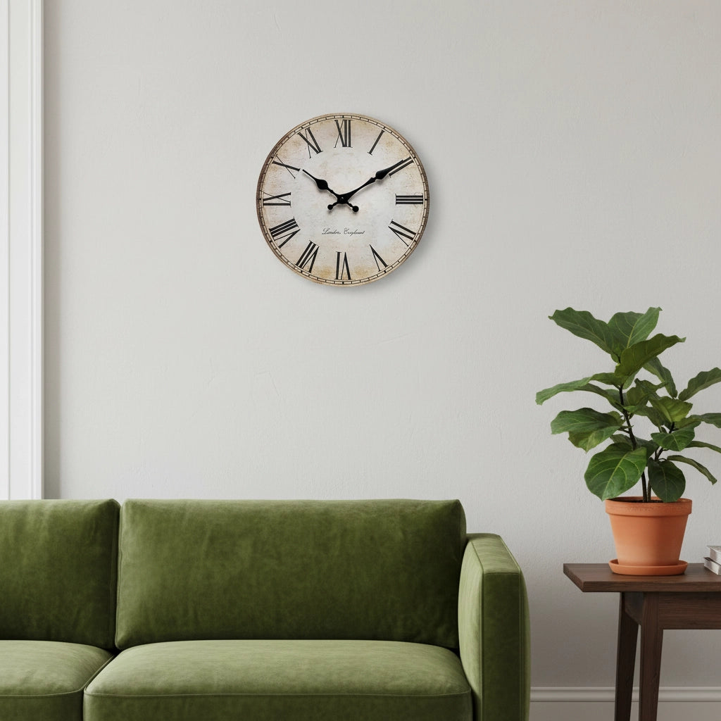 Horloge murale vintage silencieuse