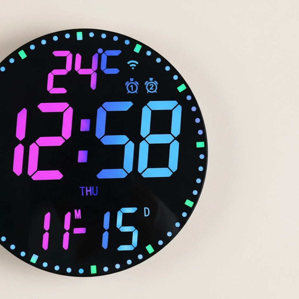 Horloge murale numérique connectée