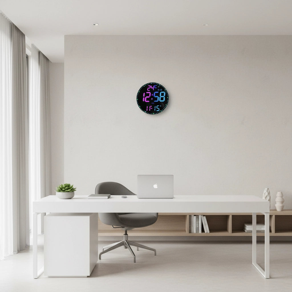 Horloge murale numérique connectée