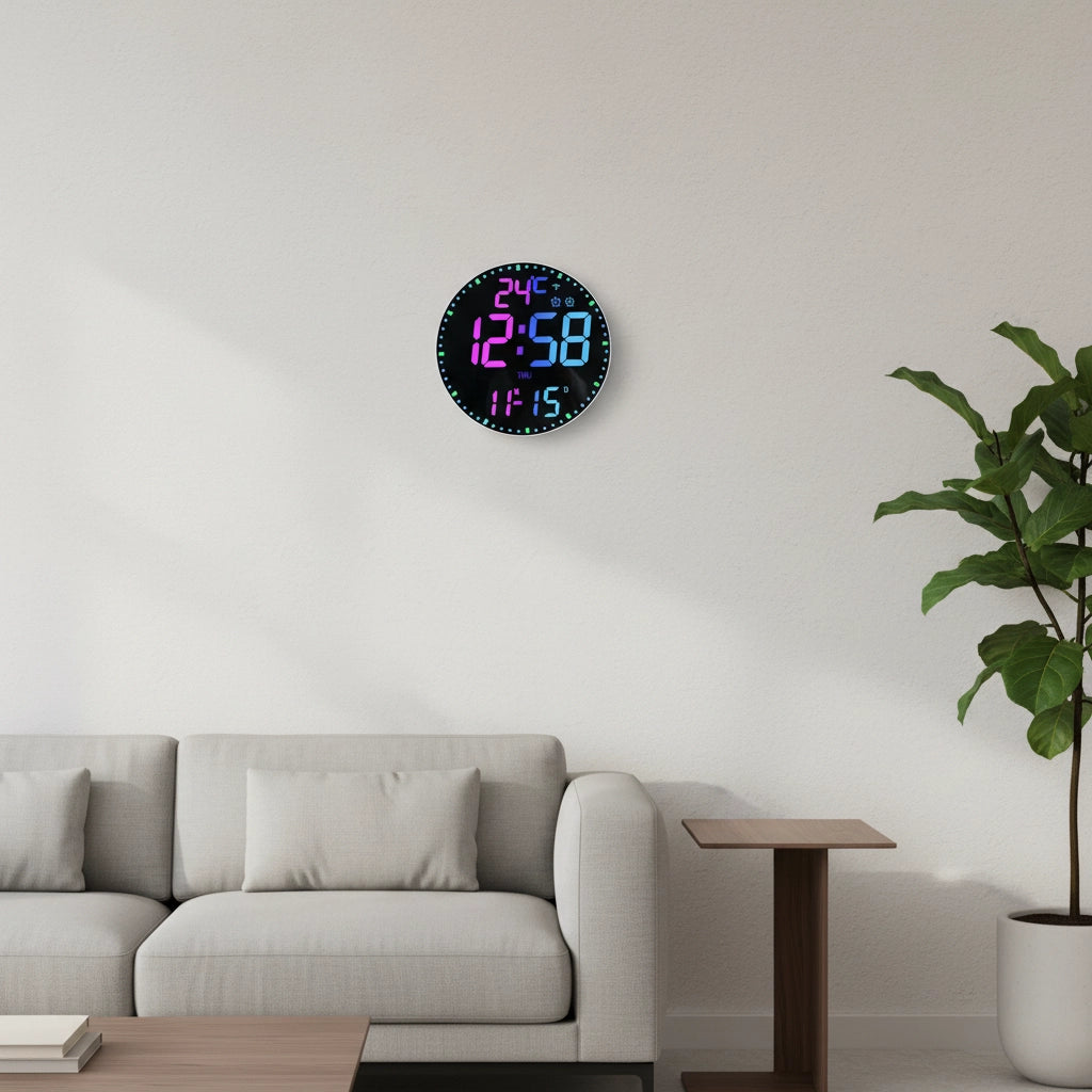 Horloge murale numérique connectée