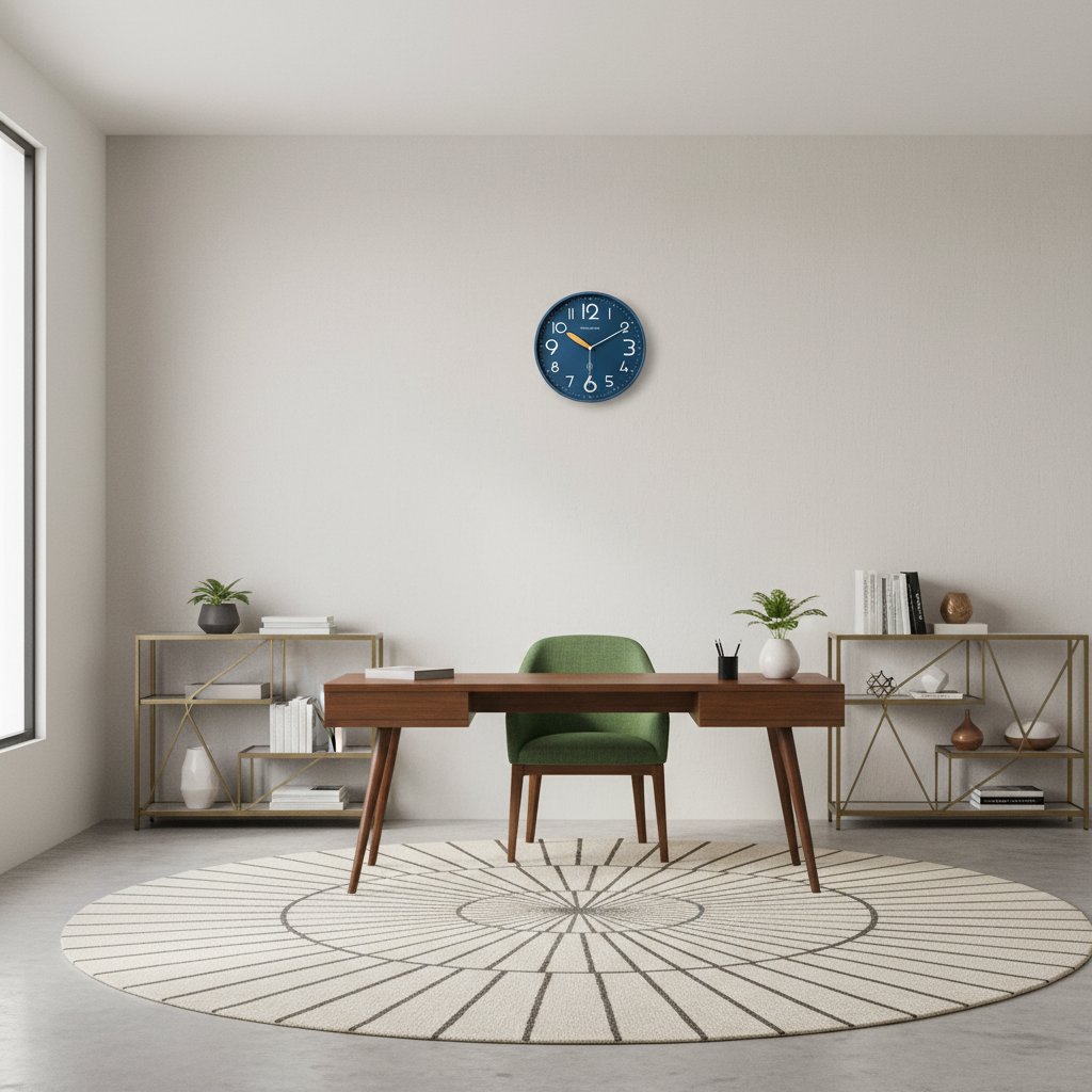 Pendule murale nordique cadran contrasté Image