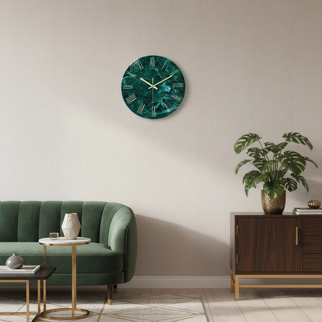 Plaque murale émeraude cristal doré